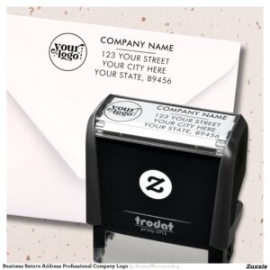 Business Return Address Professional Company Logo Self-inking Stamp