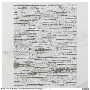 Birch Tree Bark White Gray Pattern Scrapbook Paper