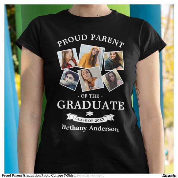 Proud Parent Graduation Photo Collage T-Shirt