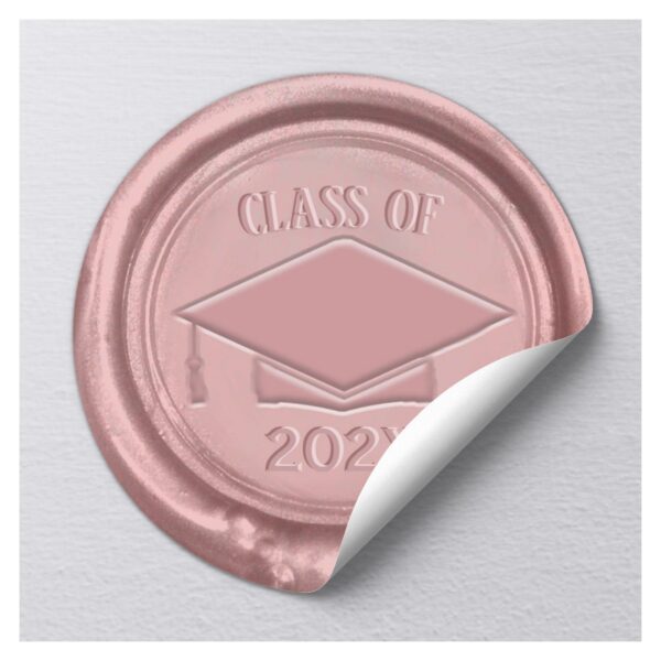 Rose Gold Graduation Cap Class of 202X Wax Seal