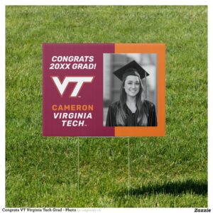 Congrats VT Virginia Tech Grad - Photo Sign