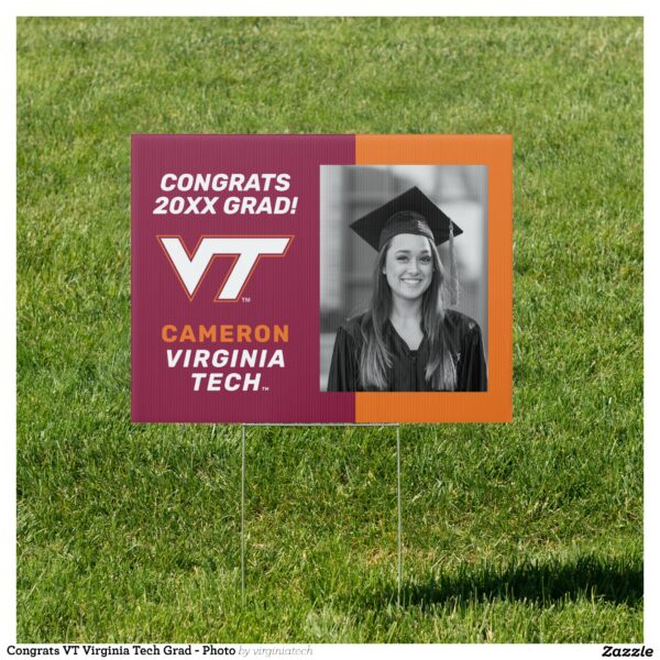 Congrats VT Virginia Tech Grad - Photo Sign