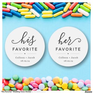"His Favorite" Wedding Favor Sticker