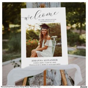 Personalized Graduation Party Photo Welcome Sign