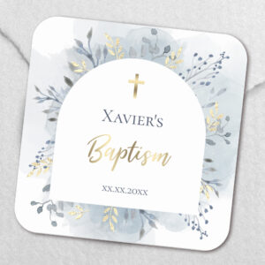watercolor foliage Baptism Square Sticker