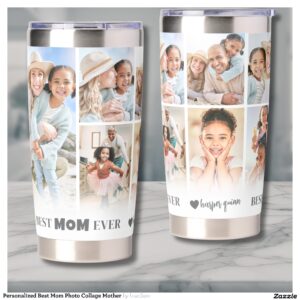 Personalized Best Mom Photo Collage Mother Insulated Tumbler