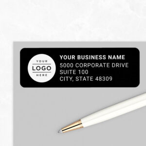 Custom Business Logo Black Company Return Address Label