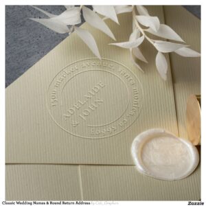 Classic Wedding Names & Round Return Address Embosser