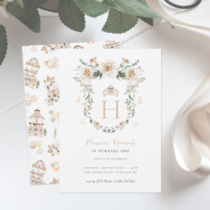 Vintage Elegant Little Princess Birthday Party Invitation