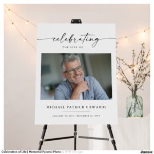 Celebration of Life Memorial Funeral Photo Foam Board