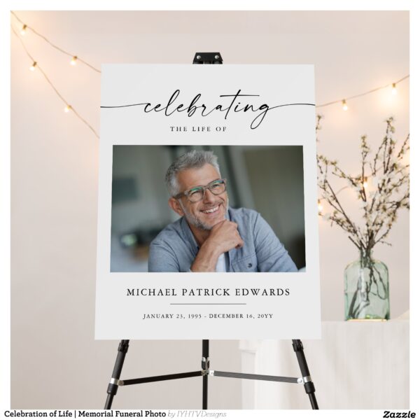 Celebration of Life Memorial Funeral Photo Foam Board