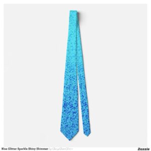Blue Glitter Sparkle Shiny Shimmer Neck Tie