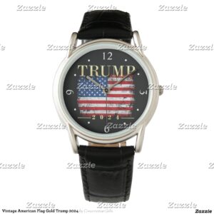 Vintage American Flag Gold Trump 2024 Watch