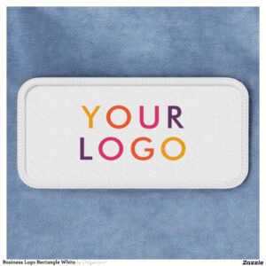 Business Logo Rectangle White Patch