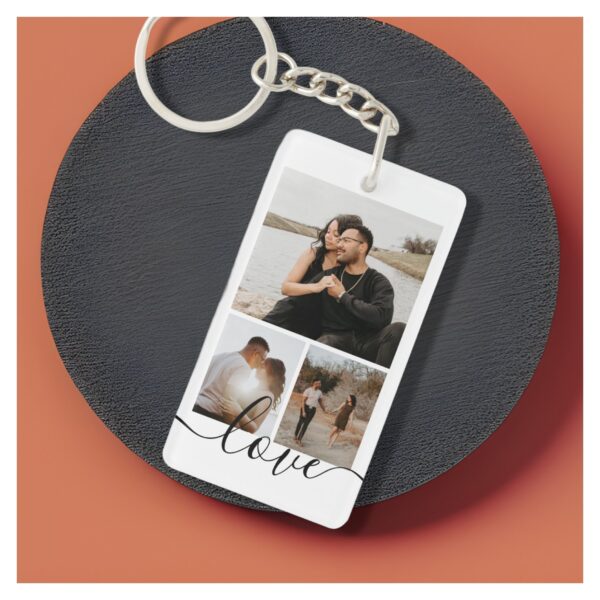 Personalized Photo and Text Photo Collage Keychain