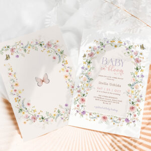 Baby in Bloom Pastel Wildflowers Baby Shower Invitation