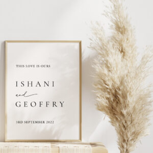 White Modern Minimal Wedding Welcome Sign Poster