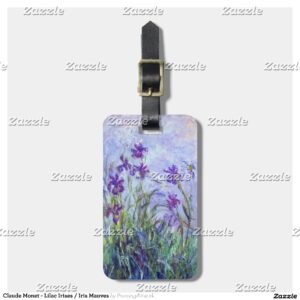 Claude Monet - Lilac Irises / Iris Mauves Luggage Tag