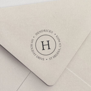 Classic Dot Circle Monogram Return Address Self-inking Stamp
