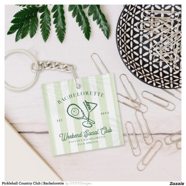 Pickleball Country Club Bachelorette Keychain