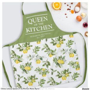 Citrus Lemons Queen of the Kitchen Name Apron