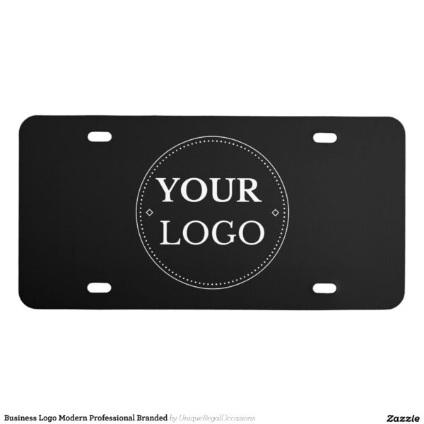 Business Logo Modern Professional Branded License Plate