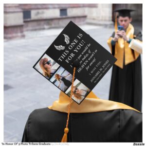 'In Honor Of' 3 Photo Tribute Graduate Graduation Cap Topper
