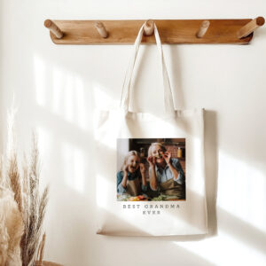 Best Grandma Ever Full Photo Personalized Tote Bag