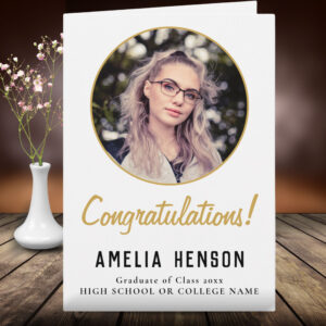 Congratulations Simple Graduate Photo Graduation Card
