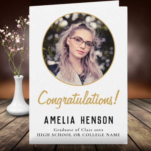 Congratulations Simple Graduate Photo Graduation Card