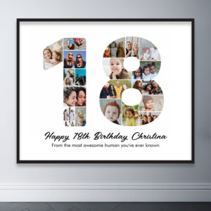 18th Birthday Number 18 Photo Collage Picture Poster