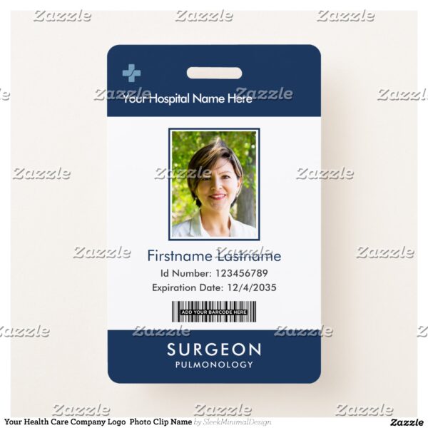 Your Health Care Company Logo Photo Clip Name Badge