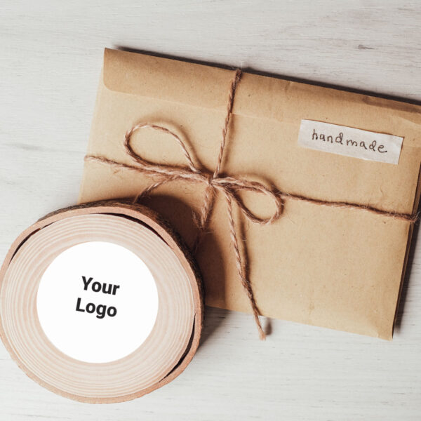 Simple minimal elegant custom logo here company classic round sticker