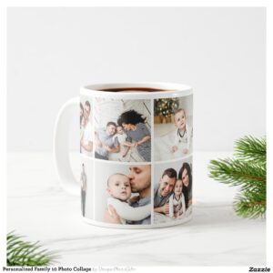 Personalized Family 10 Photo Collage Coffee Mug