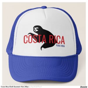 Costa Rica Sloth Souvenir Hat Blue