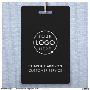 Business Logo ID Modern Black Employee Staff Badge