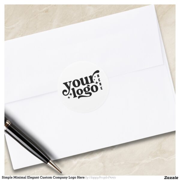 Simple Minimal Elegant Custom Company Logo Here Classic Round Sticker