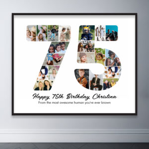 75th Birthday Number 75 Photo Collage Anniversary Poster