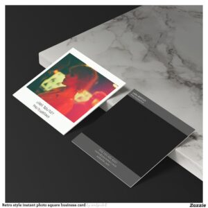 Retro style instant photo square business card