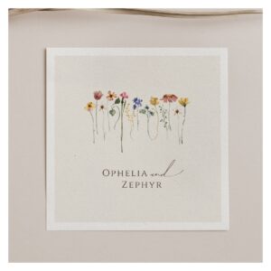 Colorful Wildflower Beige Wedding Napkins