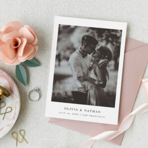 Simple Elegant Text and Photo Wedding Save The Date