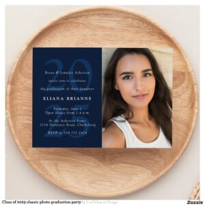 Class of 2025 classic photo graduation party invitation