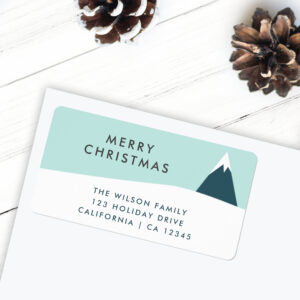 Christmas Snow Mountain Scandi Return Address Label