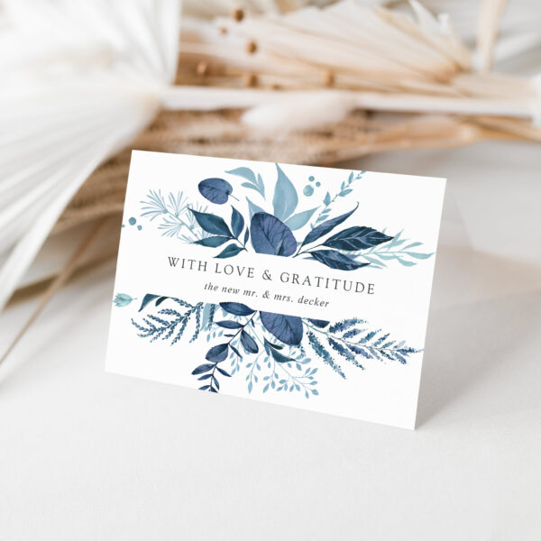Wild Azure Watercolor Botanical Thank You