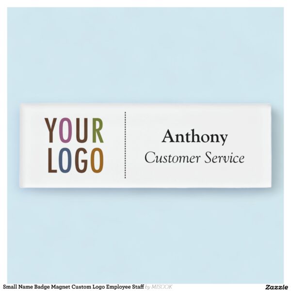 Small Name Badge Magnet Custom Logo Employee Staff