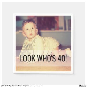 40th Birthday Custom Photo Napkins