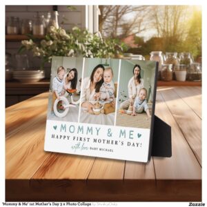 'Mommy & Me' 1st Mother's Day 3 x Photo Collage Plaque