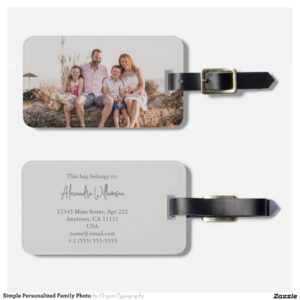 Simple Personalized Family Photo Luggage Tag