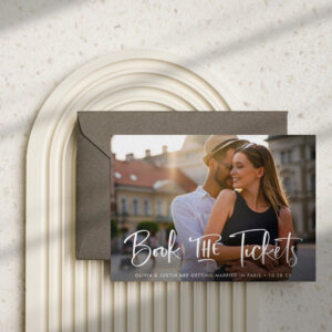 Book the Tickets Destination Wedding Save the Date Announcement Postcard