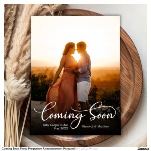 Coming Soon Photo Pregnancy Announcement Postcard